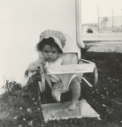 Carole Lee 3-4 months 1941 outside in baby chair 2
