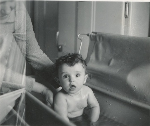 Carole Lee about 3 months having a bath 1