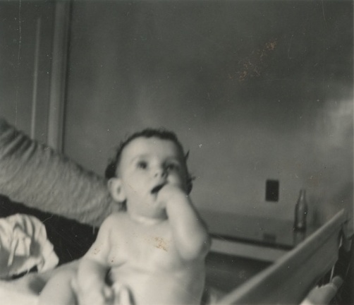 Carole Lee about 3 months having a bath 2