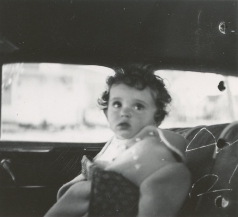 Carole Lee Stanard in car seat 1941