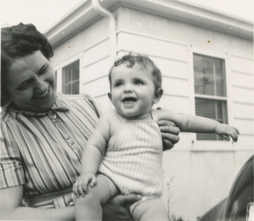 Cora and Carole 1941 outside