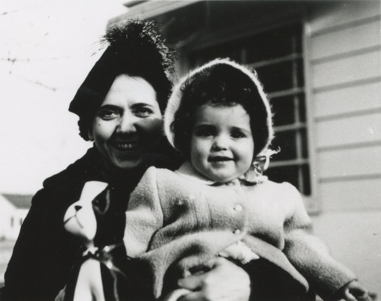 Cora and Carole Stanard 1941 in front of house