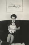 Cora and Carole Stanard early in 1941 sitting on couch