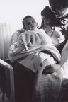 Cora holding Carole Lee inside as little baby 1940 1