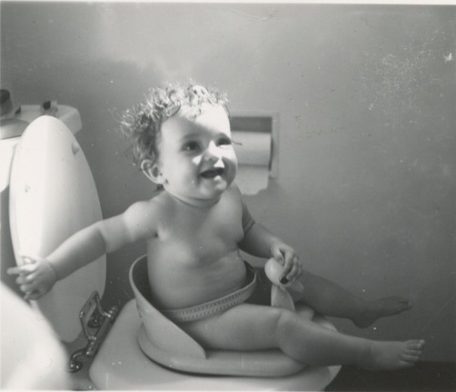 Carole Lee sitting on the toilet chair 1942 2