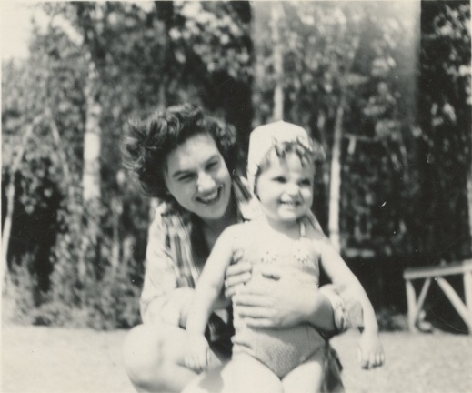 Carole Lee Stanard with Lois Dahlenback Whitefish Lake 1942