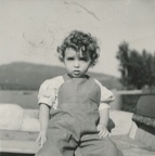 Carole Lee Stanard on the boat at Whitefish lake 1942 or 1943 