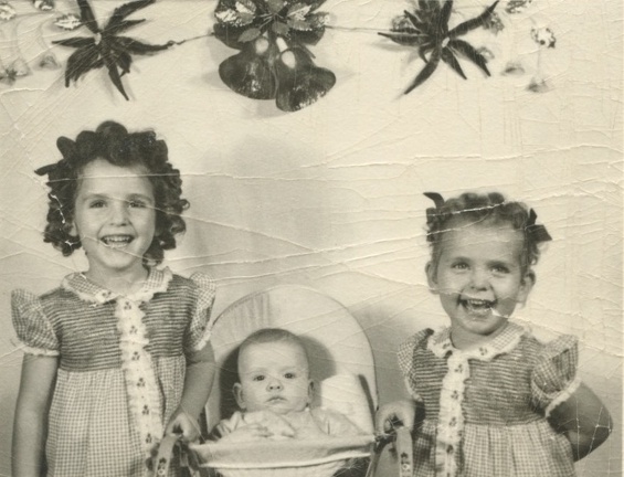 Carole, Jim and Lynn inside photo 1944