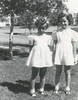 Lynn and Carole 1947 or 48 outside together